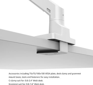 Підставка для монітора Bewiser S1020 White - міцна, для широких моніторів 34-49 дюймів, вантажопідйомність до 20 кг
