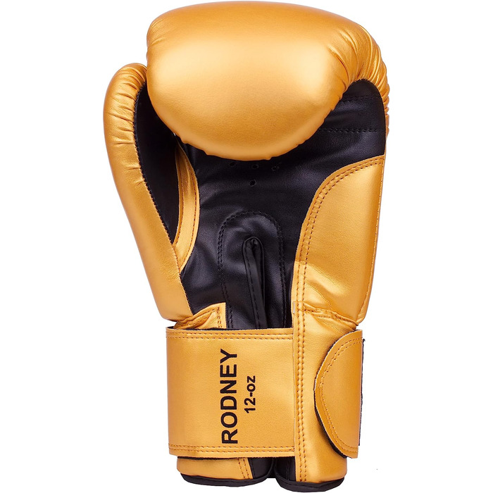 Боксерські рукавички Бенлі Роккі Марчіано тренувальні рукавички Родні (12 унцій, Золото / Чорний)