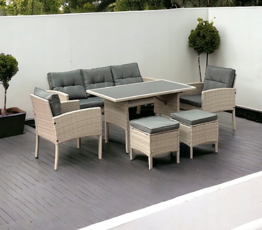 Комплект садових меблів із техноротанга MTG Trade Group, сірий, 7 предметів