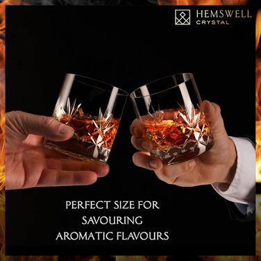 Набір склянок для віскі Glenrigg 2 шт. 310 мл – склянки-тумблери з кришталю без свинцю, з важким дном, ручна обробка, подарункова коробка