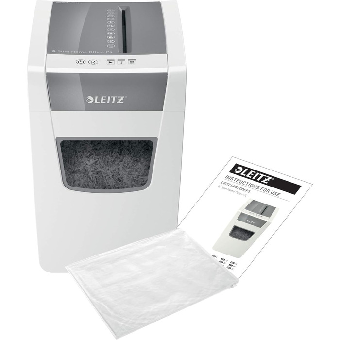 Шредер Leitz IQ Aktenvernichter Home Office: безпечний знищення документів, P4, 23L, для офісу, білий