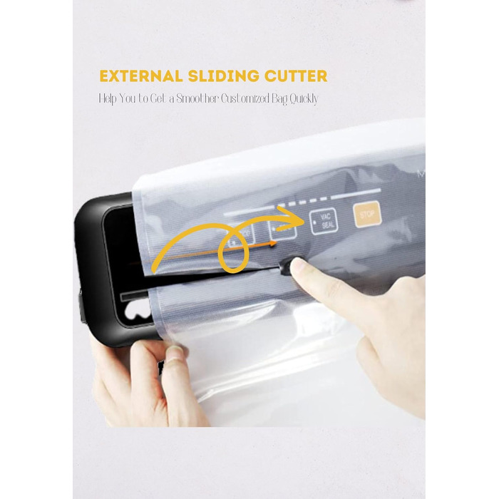 Вакууматор MegaWise — потужний компактний вакуумний пакувальник для продуктів з автоматичним режимом One-Touch, сріблястий