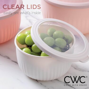 Набір кухонних мисок COOK WITH COLOR 12 шт. з кришкою, блакитно-зелений, глибокі миски для приготування їжі