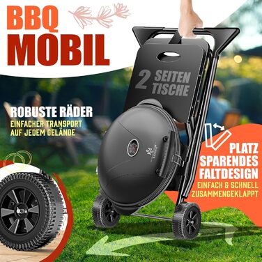 Електричний гриль KESSER® 2в1: настільний та напольний | 2400 Вт | Складаний | з термостатом, антипригарним покриттям та аксесуарами | Чорний