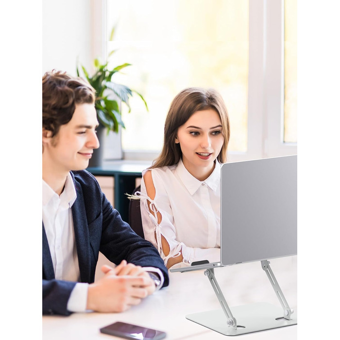 Підставка для ноутбука на стіл Soundance, чорна, регульована висота, металева, 10-15.6 дюймів