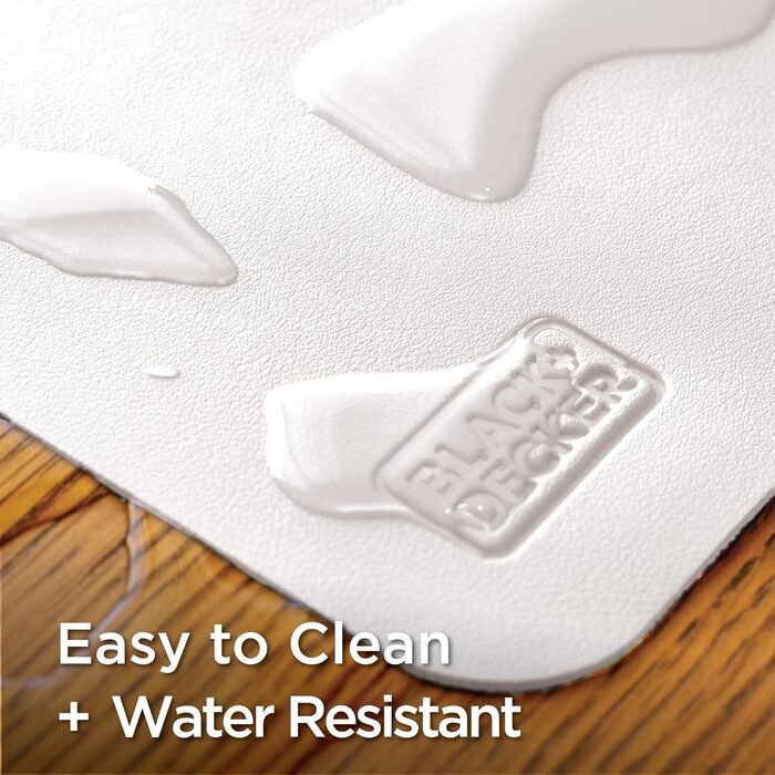 Килимок для столу Black+Decker зі штучної шкіри для клавіатури та миші, захисний підкладник для геймінгу та домашнього офісу (Білий/Сад, 40x81 см)