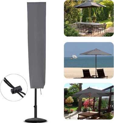 Чохол для парасольки/терасної парасольки 153x30x30 см, водовідштовхувальний, міцний, 600D Oxford PVC, чорний (без блискавки)
