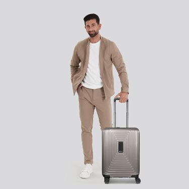 Набір валіз REDOLZ Essentials 14: S 55 см, M 66 см, L 77 см | Розширювані, ультралегкі, з TSA-замком | Колір: Кофе Grey Metallic