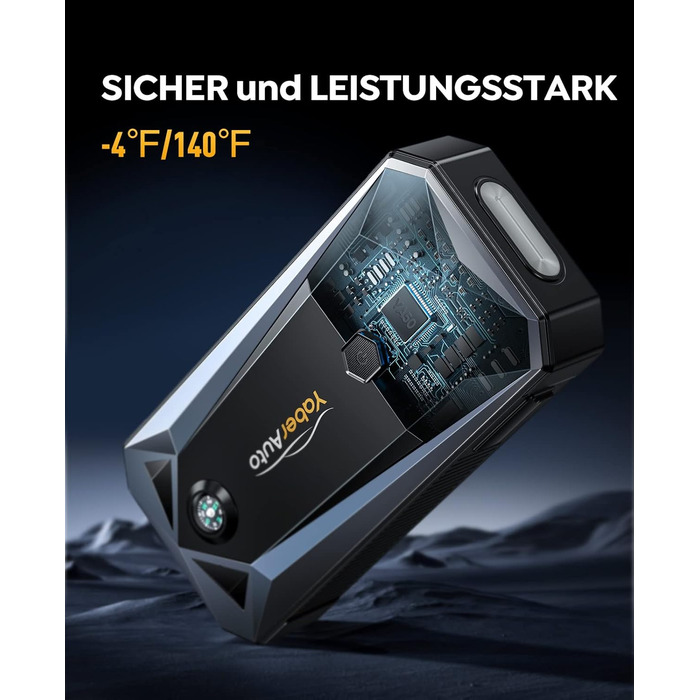 Портативний акумулятор YaberAuto для запуску двигуна з LED-ліхтариком, 4500A, 21800mAh (YA50 3000A) - для бензинових та дизельних двигунів