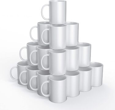 Кружки для кави Cricut Unisex Blank, 6 кружок для сублімації чорнила, що розчиняються, 355 мл (12 унцій)