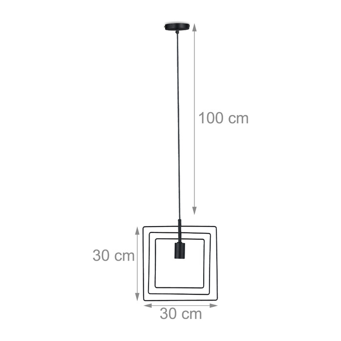 Підвісний світильник Relaxdays квадратний чорний