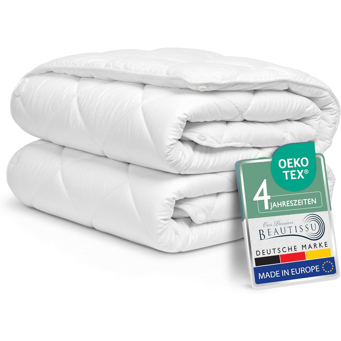Beautissu Комплект постільної білизни 4 сезони 135x200 см (2 шт.) - Легка літня та тепла зимова ковдра, антиалергенна, дихаюча, BeauNuit JD
