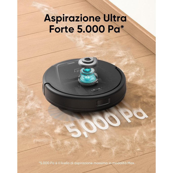 Робот-пилосос eufy L60 з базою самостійного очищення, потужність 5000Pa, захист від намотування волосся, 60 днів без випорожнення, лазерна навігація iPath (відновлений), гібридна модель