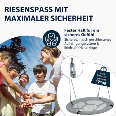 Шоукель HUDORA Nestschaukel 90 - пластикова сітка-шоукель для дітей та дорослих (діаметр 90 см)