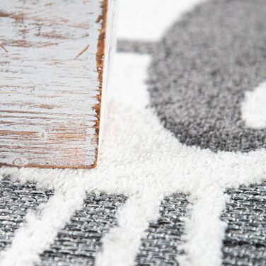 Дитячий килим Дитяча кімната Відкритий килим Ігровий килимок 3D ефект Lion Grey, Розмір (80 х 150 см)