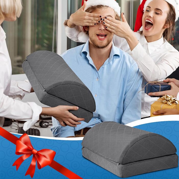 Підставка для ніг під стіл BlissTrends, регульована, з memory foam, для офісного та геймінгового крісла, ергономічна, для зняття болю в спині та попереку