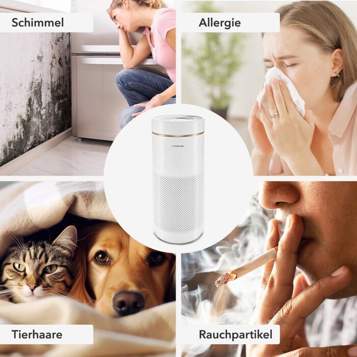Повітряочисник TROTEC AirgoClean 170+ - HEPA фільтр для алергіків, до 42 м², видаляє 99,97% частинок, 5 режимів, Turbo, білий