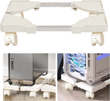 Підставка для комп'ютера SPORWAY: регульована платформа з роликами, під стіл, для корпусу ПК (біла)