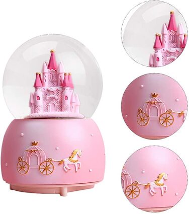 Музична снігова куля у вигляді замку Лурроз, казкова скляна кришталева куля, подарункова прикраса для столу