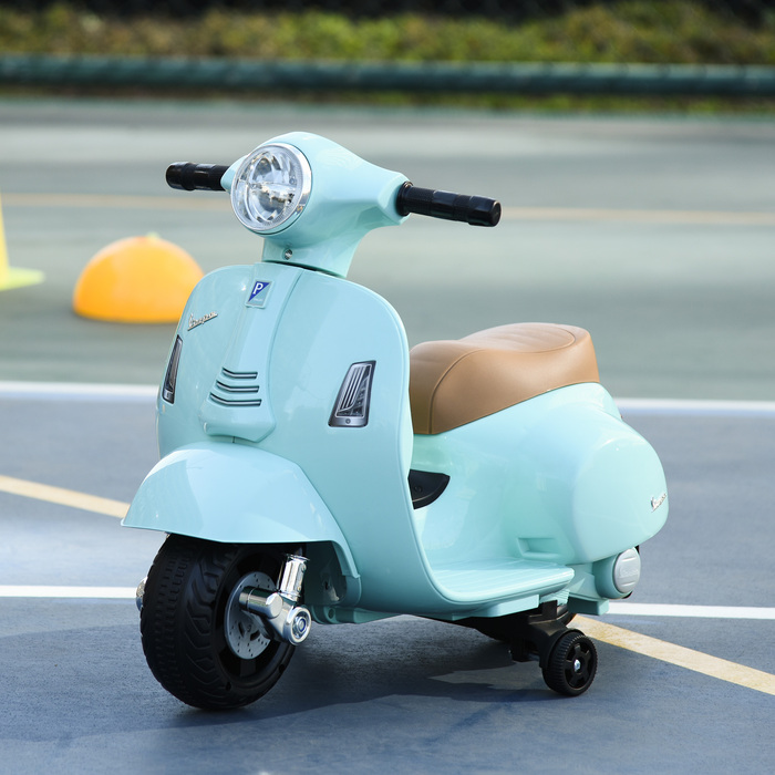 Дитячий самокат HOMCOM VESPA, дитячий мотоцикл, 1,5-3 роки, металевий, бірюзовий