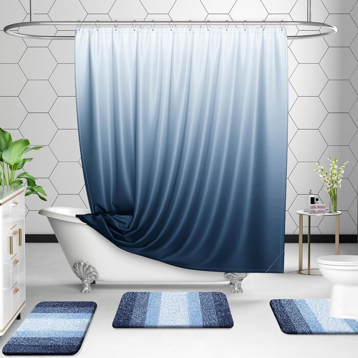 Набір килимків для ванної кімнати OLANLY: м'які, всмоктуючі, з мікрофібри, U-подібний килимок для туалету, пухнастий набір килимків для ванної кімнати (76,2 x 50,8 см + 61 x 40,6 см + 61 x 50,8 см), 3 шт.