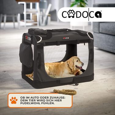 Коробка для перенесення собак Cadoca складна міцна L 70x52x50 см дихаюча сумка для перенесення домашніх тварин коробка для перенесення антрацитова сумка для перенесення собак