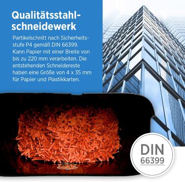 Шредер Genie 480X: знищувач документів, 8 листів, P-4, автоматичний, 12л, захист від перегріву