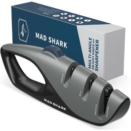 Точилка для ножів Mad Shark - 5 кутів заточування, для кишенькових та кухонних ножів, з неслизькою ручкою