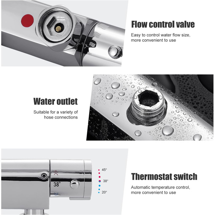 Сучасний змішувач для ванни та душу з двома виходами та керамічним клапаном - латунний, хромований, з одним важелем для ванної кімнати