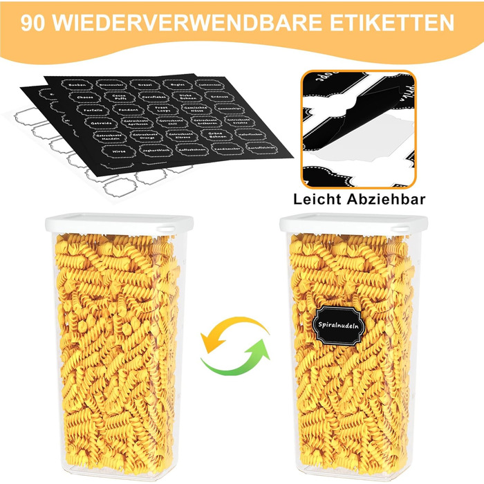 Герметичні контейнери для зберігання продуктів з кришкою, набір 6 шт (до 1,8л)