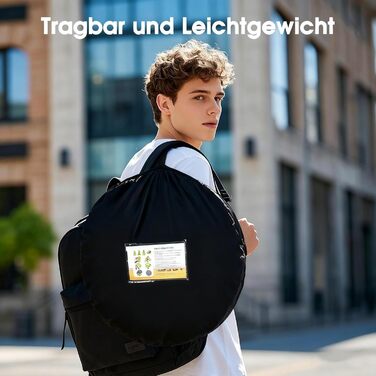 Намет для туалету та душу, переносний, Pop-Up, для кемпінгу та пляжу, з UV захистом 50+, чорний