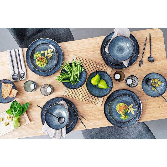 Столовий сервіз з керамограніта Токіо, набір посуду з 12 предметів на 4 персони, унікальний дизайн