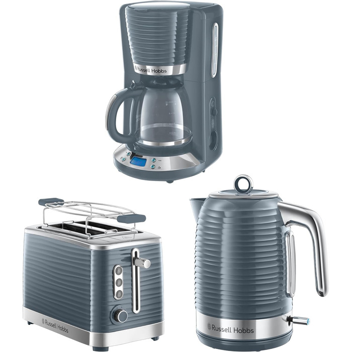 Набір Russell Hobbs Inspire Grey: тостер, чайник та кавоварка