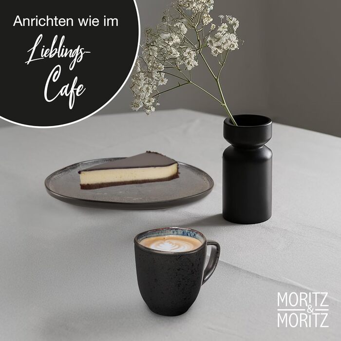 Набір кавових чашок Moritz & Moritz ORGANIC 6 шт. - сірий набір з міцної кераміки з унікальним градієнтом кольору, придатний для миття в посудомийній машині