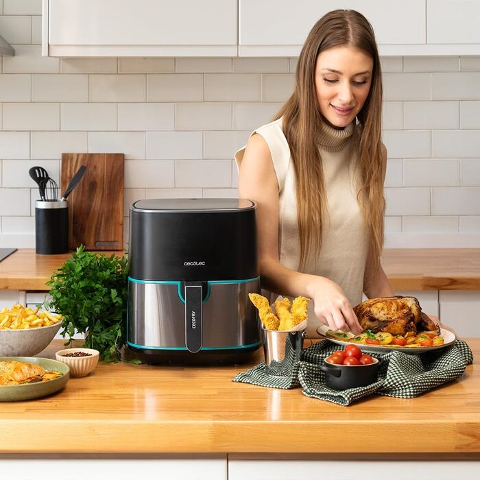 Фритюрниця без олії Cecotec Cecofry 6000 Full, 6 л, 1700 Вт, PerfectCook, 12 режимів, чорний колір