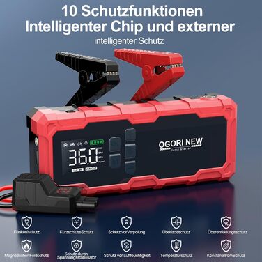 Powerbank для авто Starthilfe 6000A з компресором та LED-ліхтариком, 12V, для 8L бензину/10L дизеля