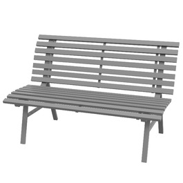 Лавка для саду Outsunny 2-місна паркова лавка зі спинкою з алюмінію 123x67x79см сірий для саду патіо балкон