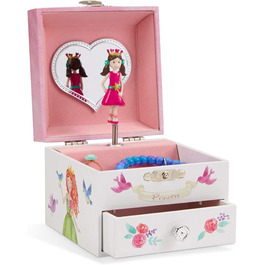 Хранитель коштовностей-Музична скринька Русалка для дівчаток, підводний дизайн з висувним ящиком-Собр прочитала мелодію Оли (принцеса біло-рожева)