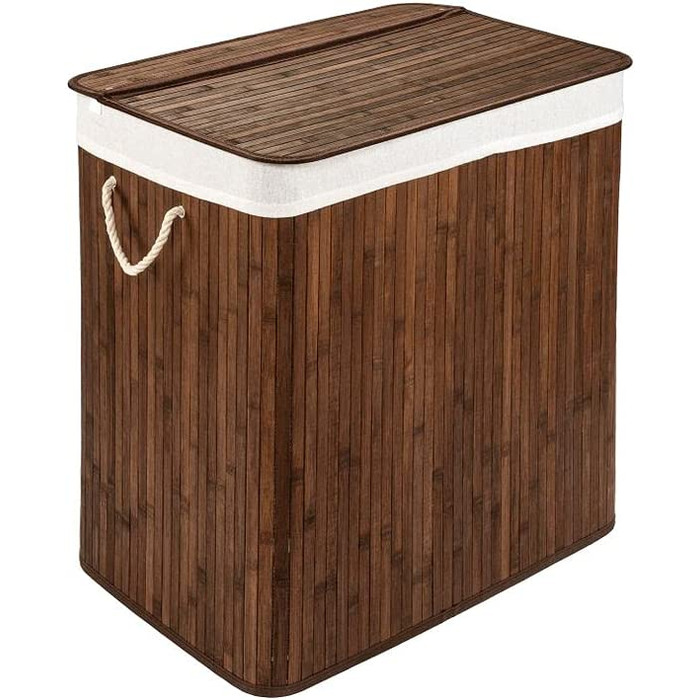 Бамбуковий кошик для білизни PANA ECO з кришкою * Дерев'яна сумка для білизни * складаний колектор для білизни * шафа для білизни у ванній * 100 бамбук * колір * * розмір (150 л 40 х 60 х 63 см), коричневий)