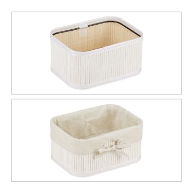 Набір з 4 кошиків для зберігання Relaxdays з бамбука