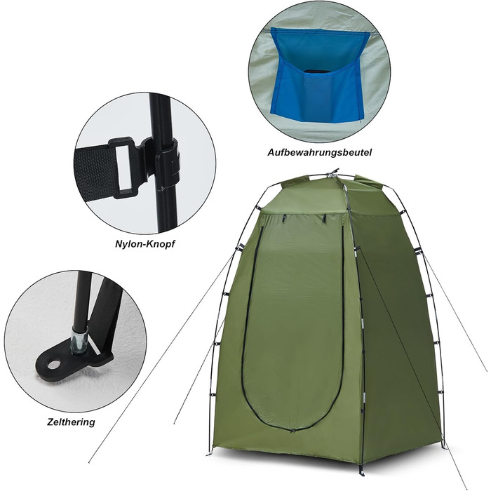 CLIPOP Намет Pop-Up, водонепроникний, легкий, одношаровий, для весняного кемпінгу, простий у встановленні – для пляжу, походів, фестивалів, відпочинку на природі (Зелений)