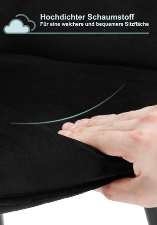 Набір обідніх стільців WOLTU 2 шт. з м'якими сидіннями, зелені, з металевими ніжками. Підходять для кухні, вітальні, їдальні.