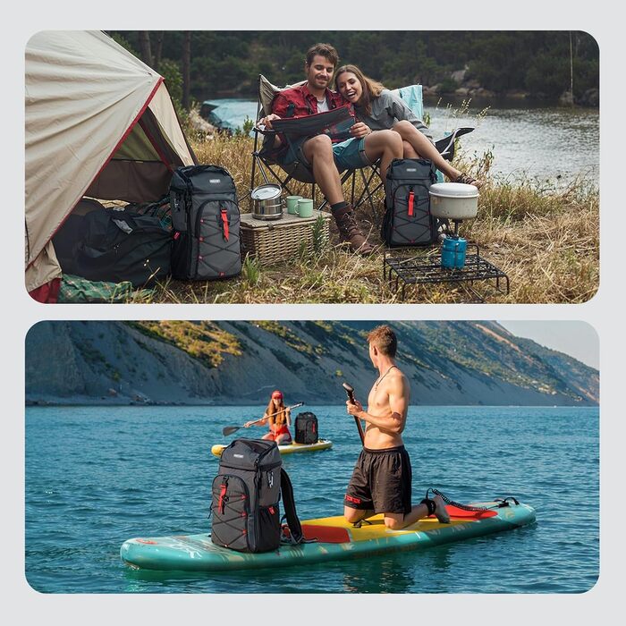 Рюкзак-холодильник Overmont 30L - ізольована сумка-холодильник для пікніків, кемпінгу, пляжу. Чорний