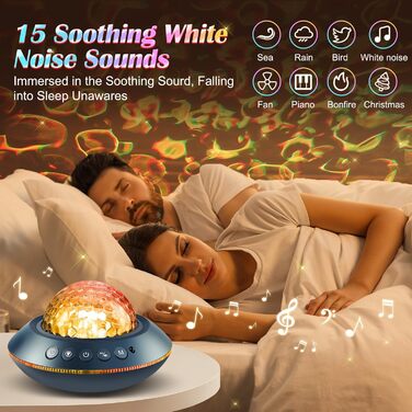 Проектор зоряного неба Sternenhimmel з Bluetooth, нічник для дітей та жінок, 300 режимів, лампа північного сяйва, декор кімнати (Ліловий)