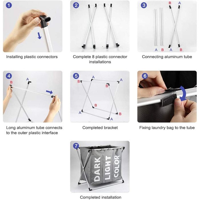 Сортувальник для білизни Oxford Trio з 3 відділеннями (102L), сірий | Кошик для білизни, контейнер для брудної білизни