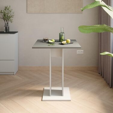Стіл журнальний Vicco Repose, 65x65 см, білий/антрацитовий