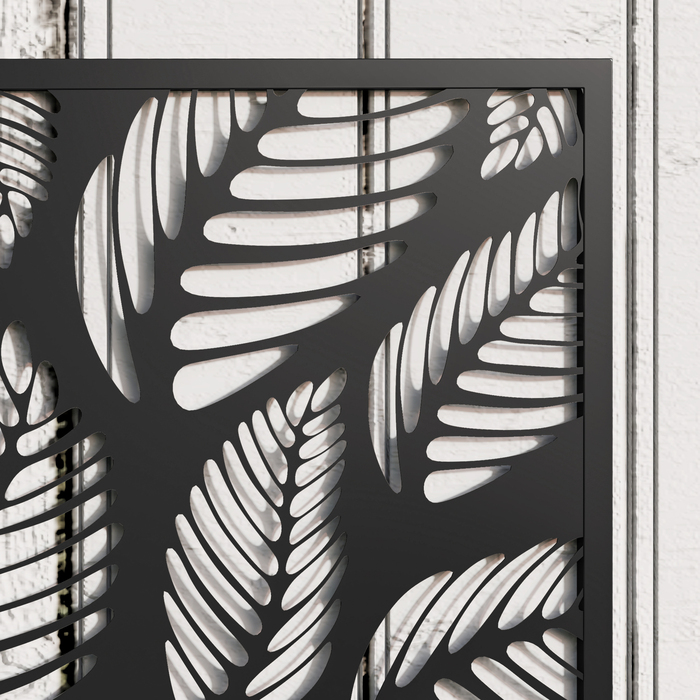 Підвищене грядка з захисним екраном, шпалерною решіткою, метал, чорний