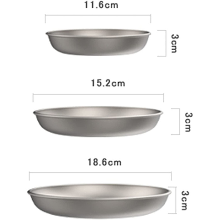 Набір титанових туристичних тарілок TIANDLIFE 3 шт.