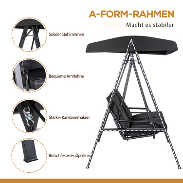 Подвійне садове крісло-гойдалка 