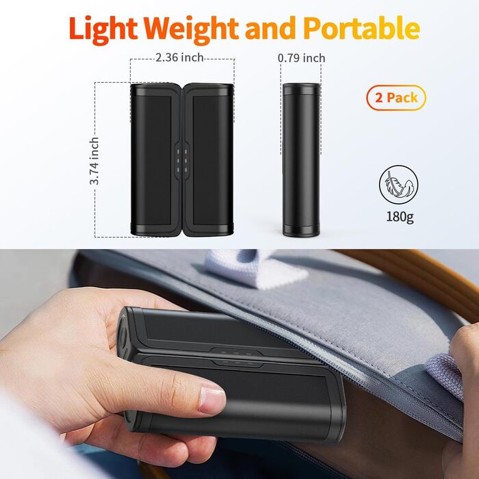 Електричні грілки для рук 2 шт. - USB, багаторазові, 3 режими нагріву, для дітей та жінок, чорний